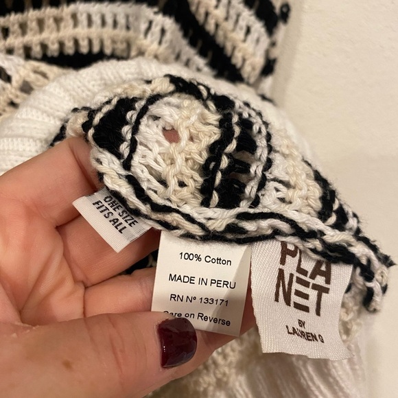 Planet by Lauren G Pima Cotton Pot Holder Boatneck Sweater One Size EUC - Picture 3 of 5